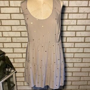 Torrid / Tan w/gold hearts sleeveless top, cut out back   So cute. Size 2X